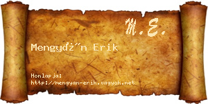 Mengyán Erik névjegykártya